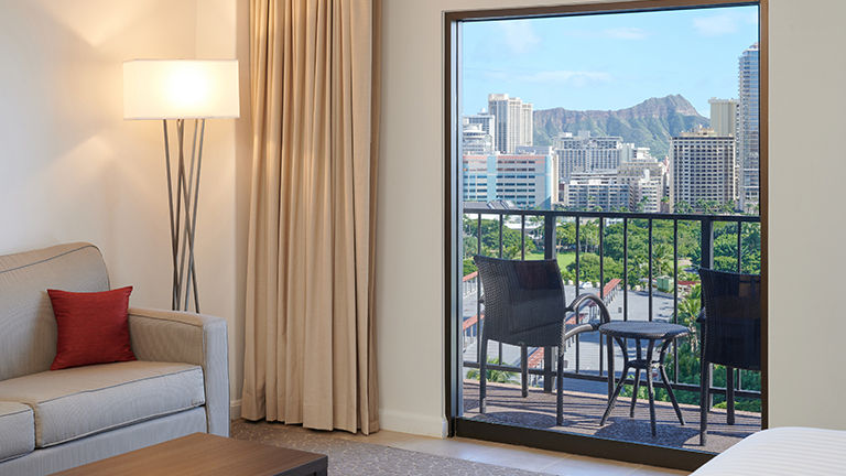 A Deluxe Junior Suite at Aqua Palms Waikiki