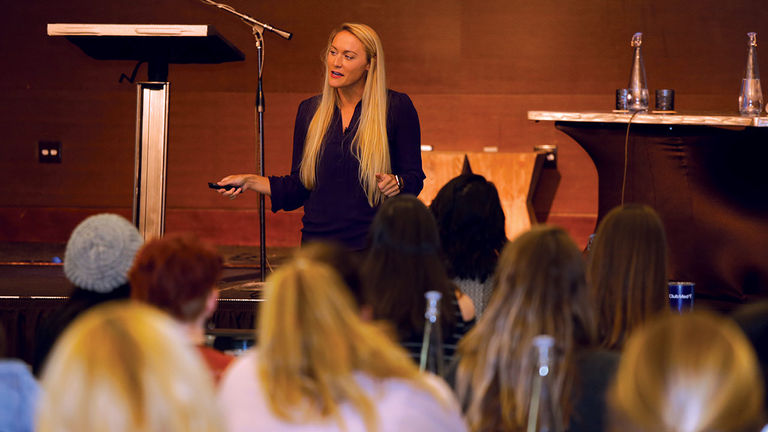 Cassie De Pecol, who claims the title of the fastest and first documented woman to travel to every sovereign country in the world, was a keynote speaker.