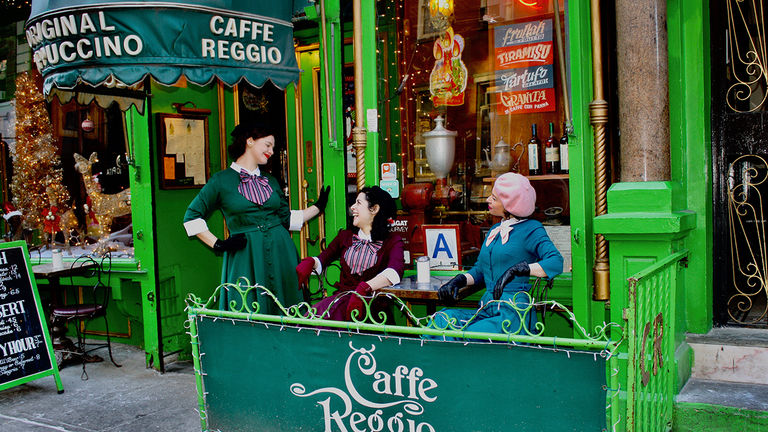 Greenwich Village's Cafe Reggio appeared on the show.