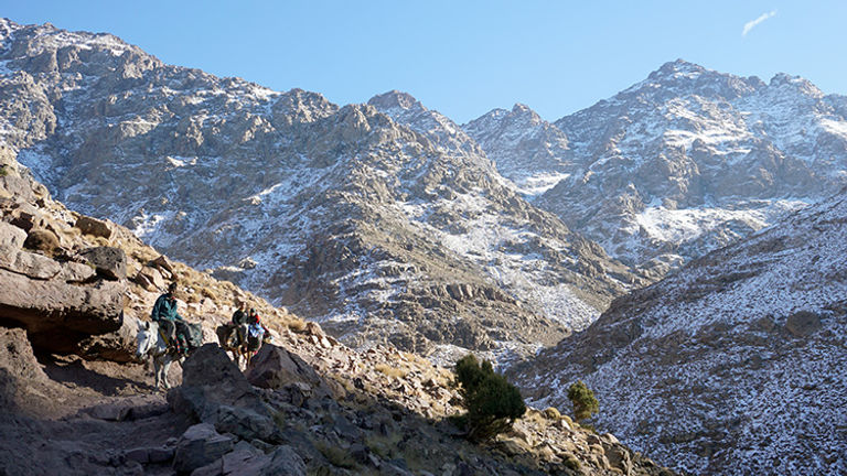 Hiking through Toubkal National Park in the High Atlas mountains to visit Sidi Chamharouch, a Muslim shrine // © 2018 Valerie Chen