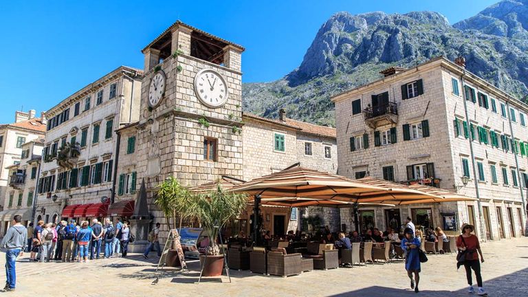 Hotels in the coastal city of Kotor offer ocean views.