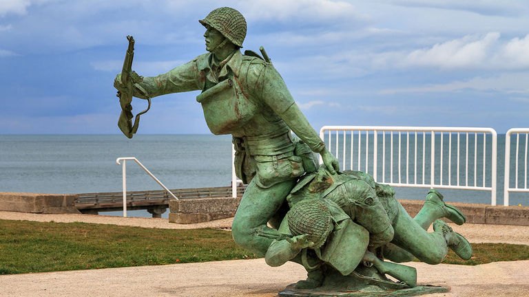 The Omaha Beach 116th Regimental Combat Team Memorial.