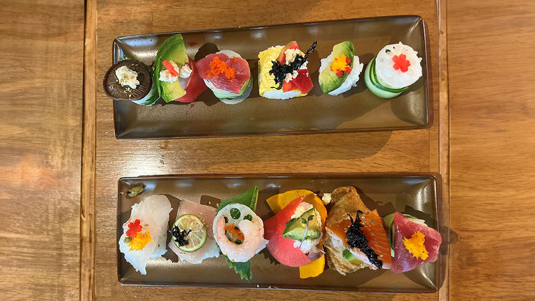 The writer's  creation, made during a sushi-making class at In Kanazawa House